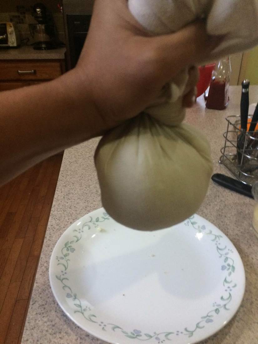 Squeeze water out using thin dish towel